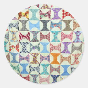 Antique Quilt Classic Round Sticker