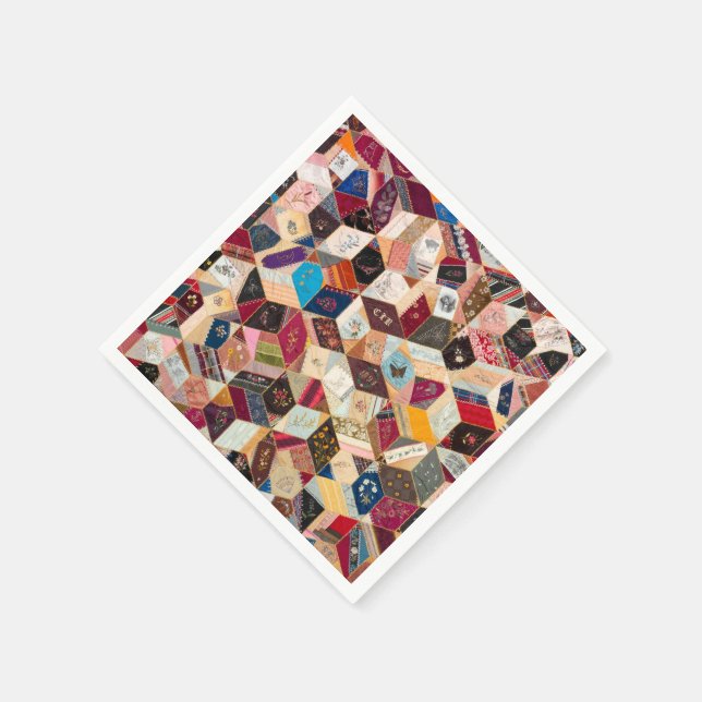 Antique Quilt Cocktail Napkins (Corner)