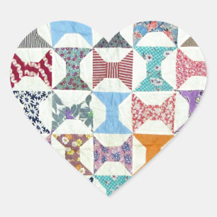 Antique Quilt Heart Sticker