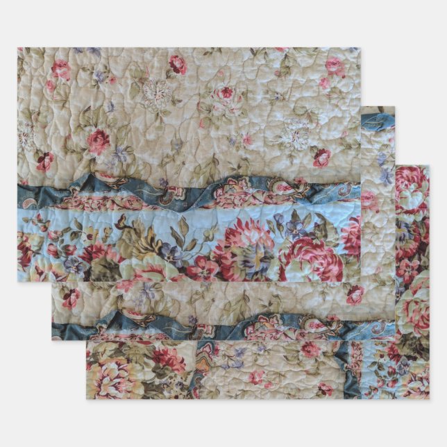 Antique Quilt Wrapping Paper Sheet (Set)