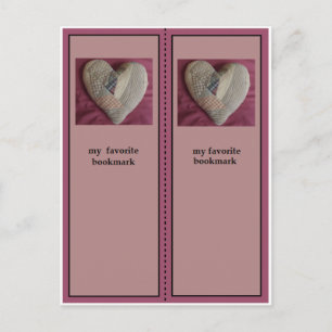 Antique Quilted Heart Bookmark Postcard