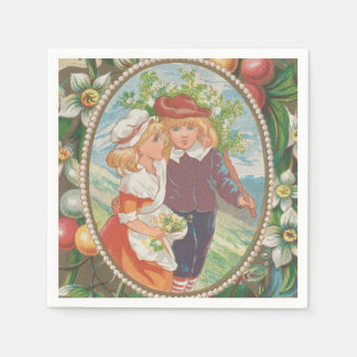Antique Quirky Valentine, Victorian Era, 1874 Napkin