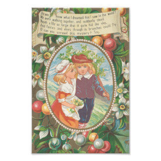 Antique Quirky Valentine, Victorian Era, 1874 Photo Print