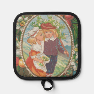 Antique Quirky Valentine, Victorian Era, 1874 Pot Holder