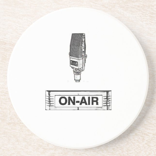 Antique Radio Mic On-Air Light Coaster (Front)