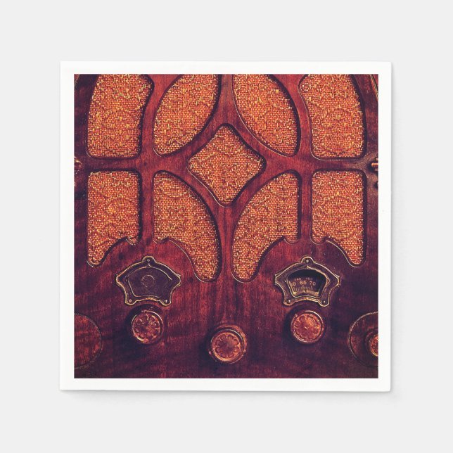Antique radio wood elegant art deco cathedral  napkin (Front)