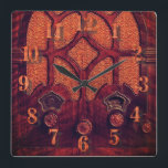 Antique radio wood elegant art deco cathedral  square wall clock<br><div class="desc">A beautiful , elegant wood antique or vintage radio.</div>