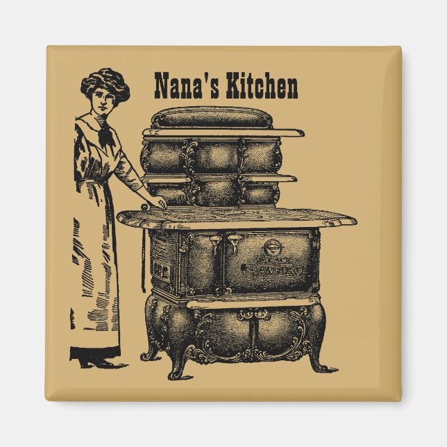 Antique Range Stove Oven Personalised Template Magnet (Front)