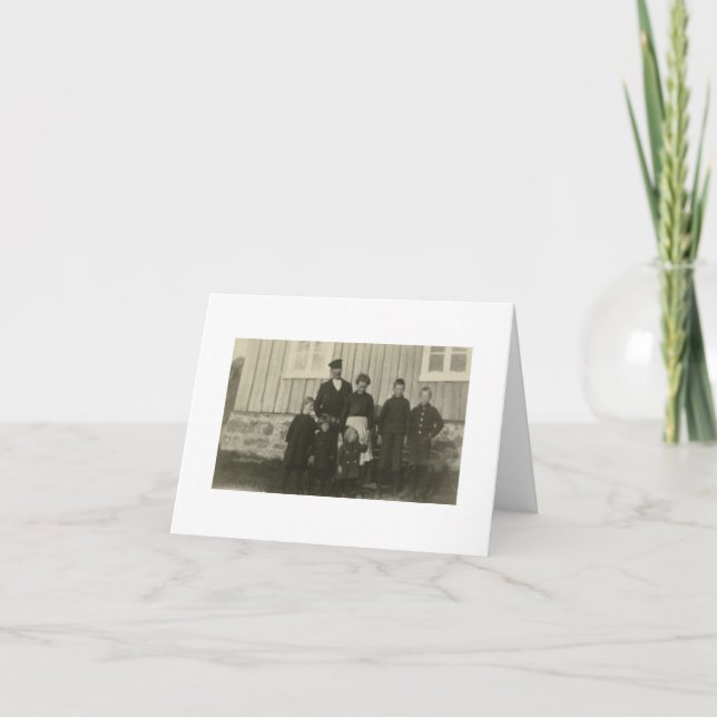 Antique Real Photo Norwegian Family Note Card (Front)
