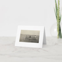 Antique Real Photo Old Friends Boating