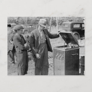 Antique Record Player, 1930s Postcard
