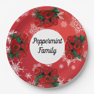 Antique Red Christmas Telephone Coordinating Paper Plate