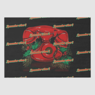 Antique Red Christmas Telephone Gift Tissue Paper