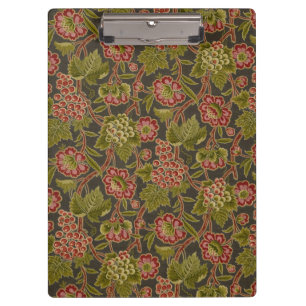 Antique Red Floral and Grapes Botanical Pattern Clipboard