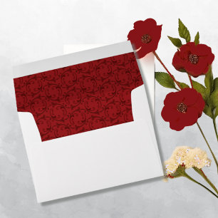 Antique Red Florentine Pattern A7 Invitation Envel Envelope