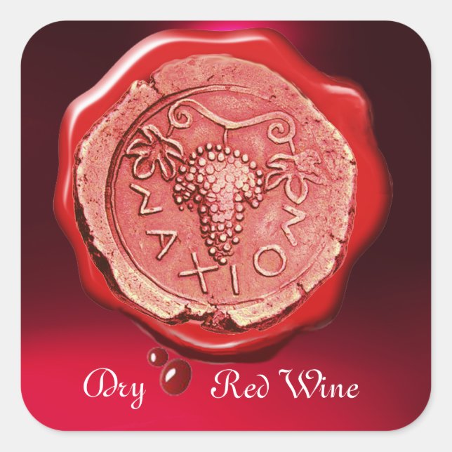 ANTIQUE RED GRAPE WINE  WAX SEAL (Front)