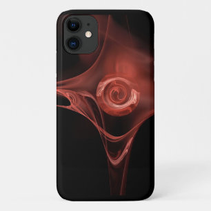 ANTIQUE RED PINK FRACTAL ROSE iPhone 11 CASE