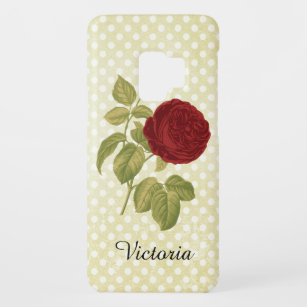 Antique Red Rose Parchment Polka Dots Case-Mate Samsung Galaxy S9 Case