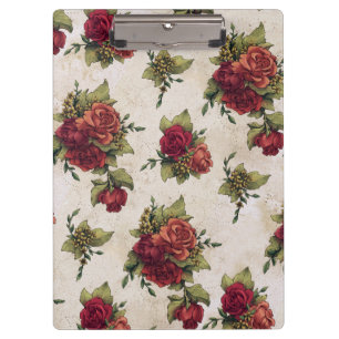 Antique Red Rose Wallpaper Clipboard