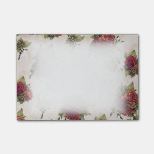 Antique Red Rose Wallpaper Post-it Notes