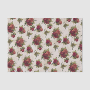 Antique Red Rose Wallpaper Tissue Paper