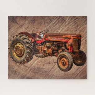 Antique Red Tractor Jigsaw Puzzle