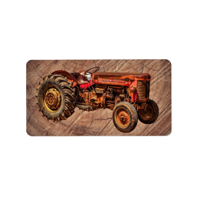 Antique Red Tractor Label (Front)
