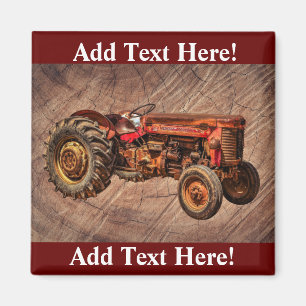 Antique Red Tractor Magnet