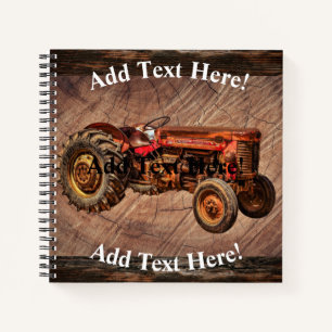 Antique Red Tractor Notebook