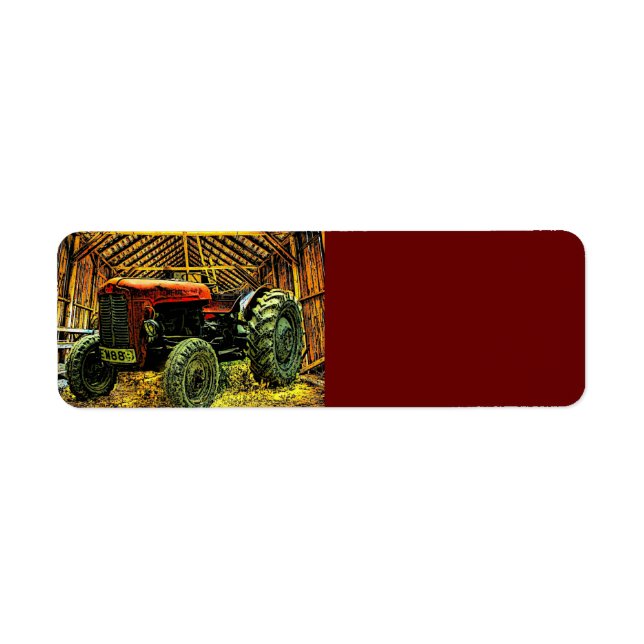 Antique Red Tractor Rustic Barn (Front)