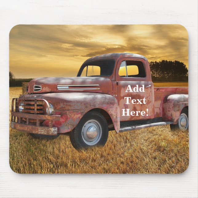 Antique Red Truck Farm Field Mouse Mat (Front)