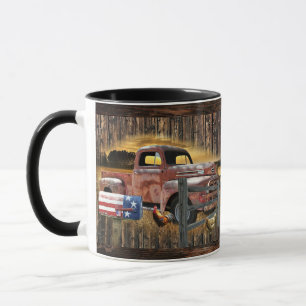 Antique Red Truck Vintage Red Truck Farm Truck Cof Mug