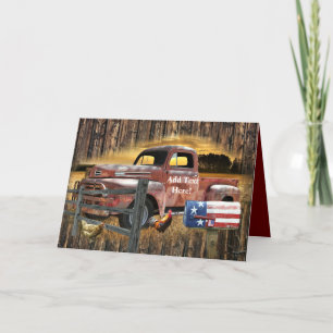 Antique Red Truck Vintage Red Truck Farm Truck Thank You Card