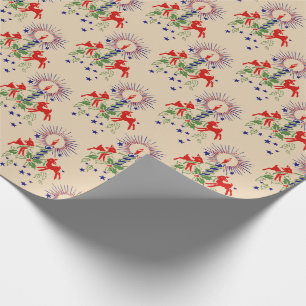 Antique Reindeer Christmas Wrapping Paper