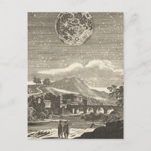 Antique Renaissance Era Moon by Allain Mallet Postcard