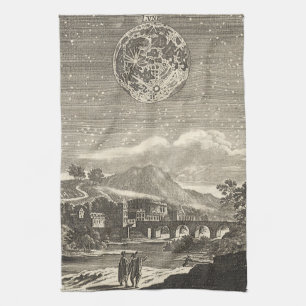 Antique Renaissance Era Moon by Allain Mallet Tea Towel