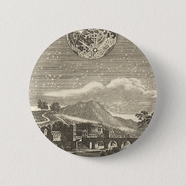 Antique Renaissance Moon by Allain Mallet 6 Cm Round Badge (Front)