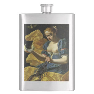 ANTIQUE RENAISSANCE TAROT 18 -THE MOON HIP FLASK