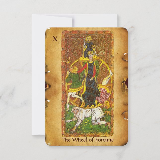 ANTIQUE RENAISSANCE TAROTS 10/THE WHEEL OF FORTUNE ANNOUNCEMENT (Front)