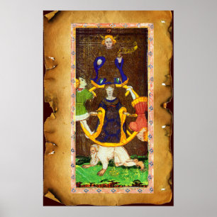 ANTIQUE RENAISSANCE TAROTS 10/THE WHEEL OF FORTUNE POSTER