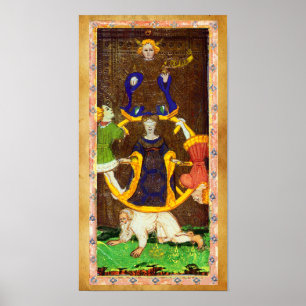 ANTIQUE RENAISSANCE TAROTS 10/THE WHEEL OF FORTUNE POSTER
