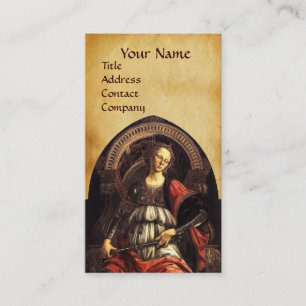 ANTIQUE RENAISSANCE TAROTS 11  FORTITUDE PARCHMENT BUSINESS CARD