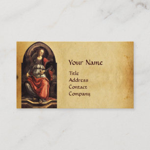 ANTIQUE RENAISSANCE TAROTS 11  FORTITUDE PARCHMENT BUSINESS CARD
