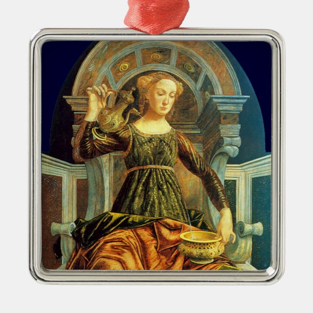 ANTIQUE RENAISSANCE TAROTS 14 / TEMPERANCE METAL TREE DECORATION (Front)