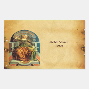 ANTIQUE RENAISSANCE TAROTS 14 TEMPERANCE Parchment Rectangular Sticker