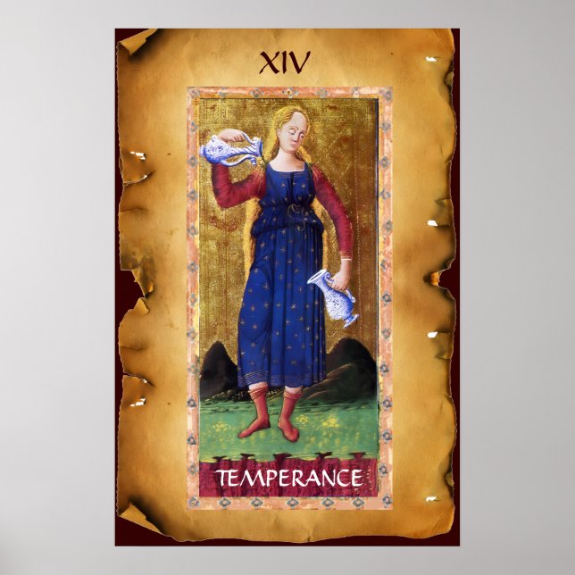 ANTIQUE RENAISSANCE TAROTS  14 / TEMPERANCE POSTER (Front)