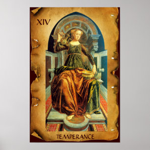 ANTIQUE RENAISSANCE TAROTS  14 / TEMPERANCE POSTER