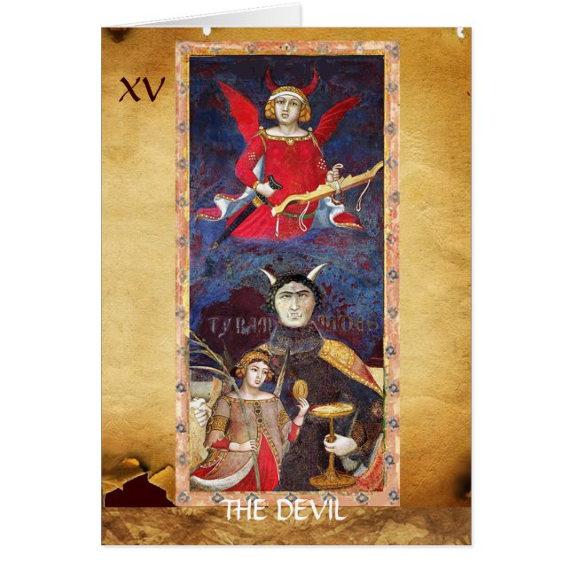 ANTIQUE RENAISSANCE TAROTS 15/ THE DEVIL (Front)