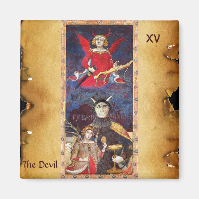 ANTIQUE RENAISSANCE TAROTS 15 /THE DEVIL MAGNET (Front)