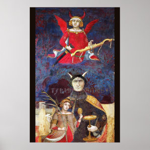 ANTIQUE RENAISSANCE TAROTS 15 / THE DEVIL POSTER